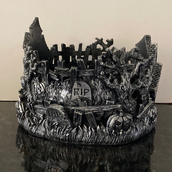 Homework by Harry Slatkin Halloween Village of Haunted Houses Candle Pedestal - Picture 4 of 6